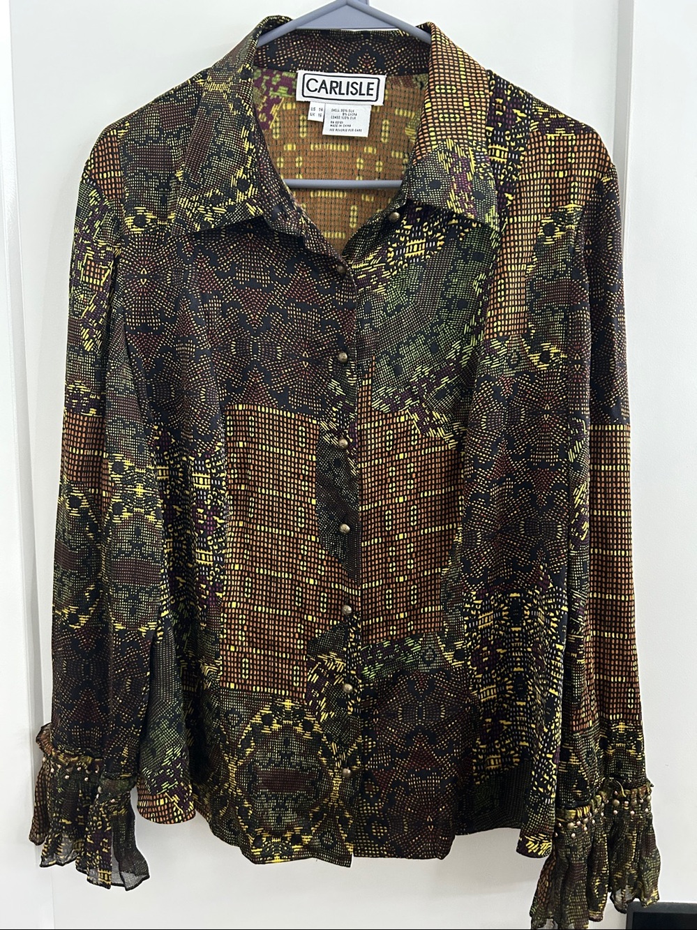 Vintage CARLISLE Silk Blouse |Size 14